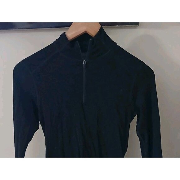 Ibex Quarter Zip 100% Merino Wool Base Layer Top Size Small Black Outdoors - Picture 2 of 7